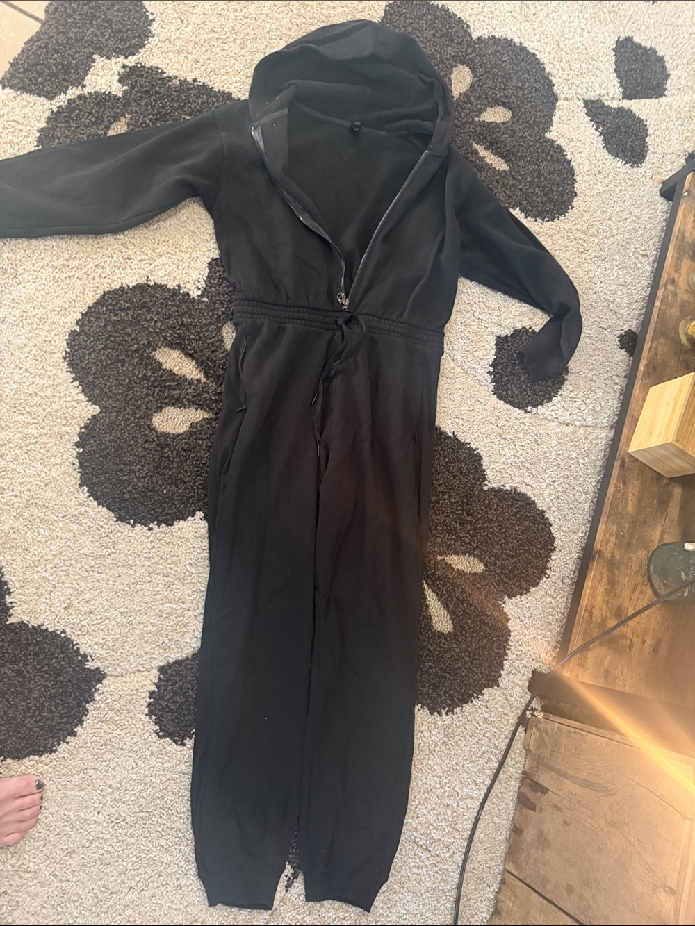 Victoria's Secret Black Hooded Jumpsuit Romper